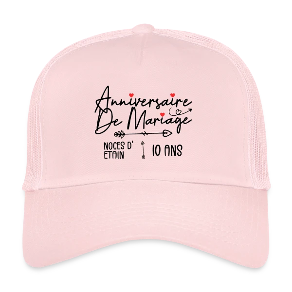 Anniversaire Mariage Noces Étain sur Casquette trucker