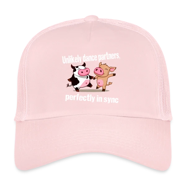 Vache et Cochon Danseurs sur Casquette trucker