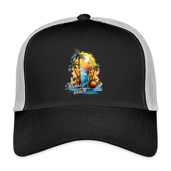 Cocktail Plage Tropicale sur Casquette trucker