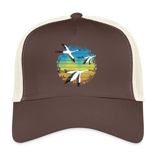 Cigogne Élégante sur Casquette trucker