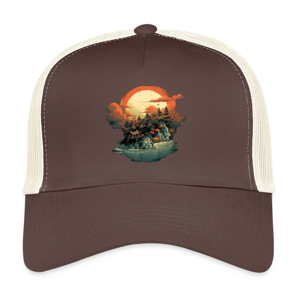 Paysage Asiatique Mystique sur Casquette trucker