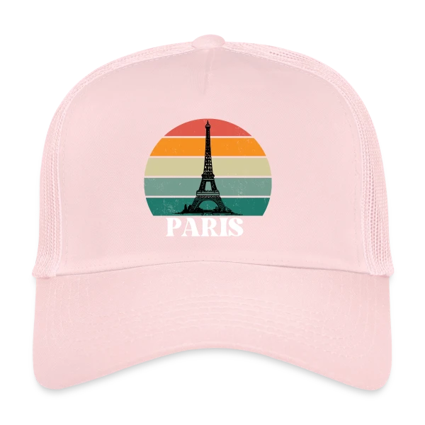 Tour Eiffel Rétro Sunset sur Casquette trucker