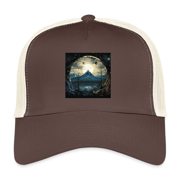 Paysage Montagneux sous la Lune sur Casquette trucker