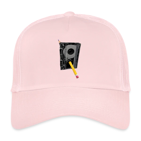 Cassette Détaillée Crayon Jaune sur Casquette trucker