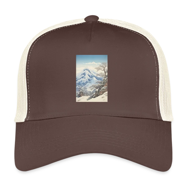 Paysage d'Hiver Asiatique Style Anime Vintage sur Casquette trucker