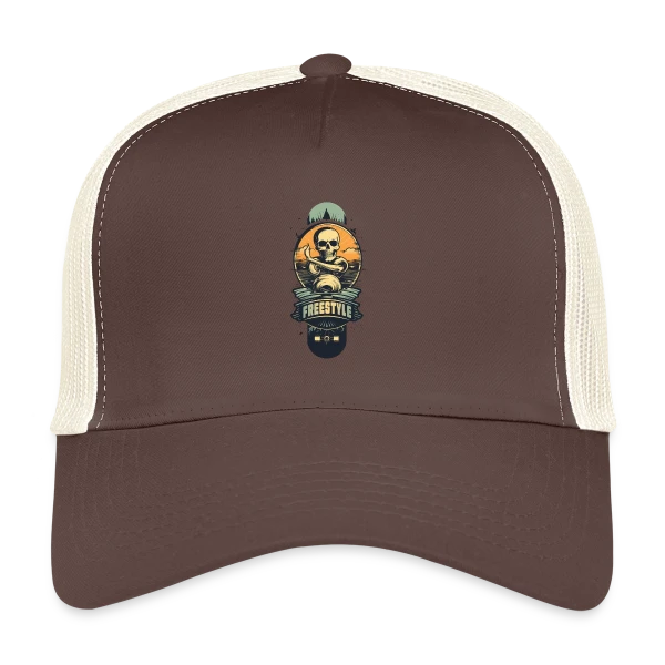 Skateboard Tête de Mort Rétro sur Casquette trucker