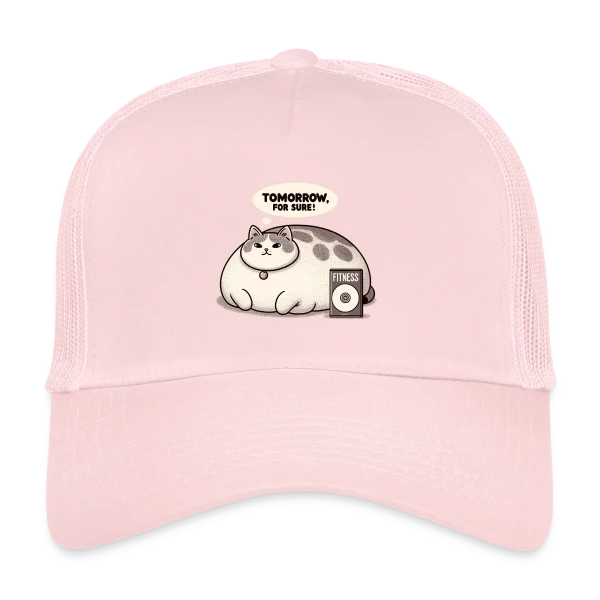 Le Chat Paresseux du Fitness : Demain, c'est sûr ! sur Casquette trucker