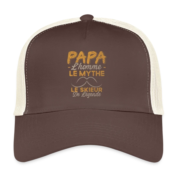 Papa Skieur de Légende - Humour Cadeau Ski sur Casquette trucker