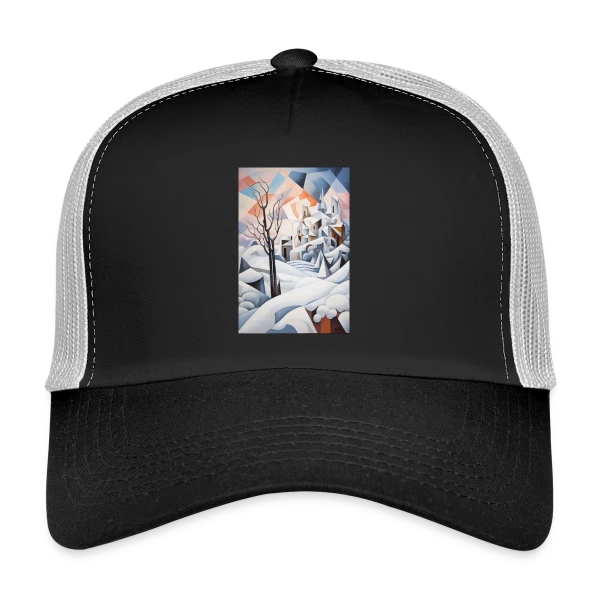 Paysage Hivernal Géométrique sur Casquette trucker