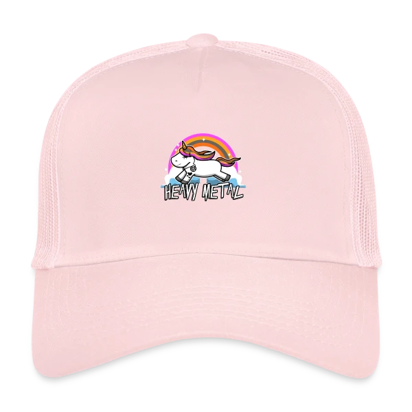 Licorne Heavy Metal Rockeuse sur Casquette trucker