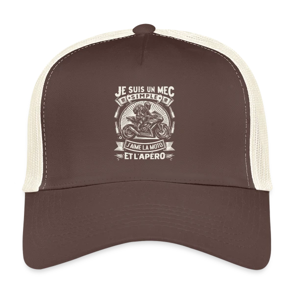 Humour Moto & Apéro - Pour Mec Simple sur Casquette trucker