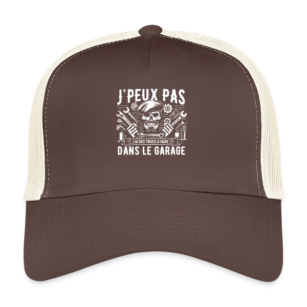 J'peux pas J'ai Garage | T-Shirt Humour Mécanicien Auto sur Casquette trucker