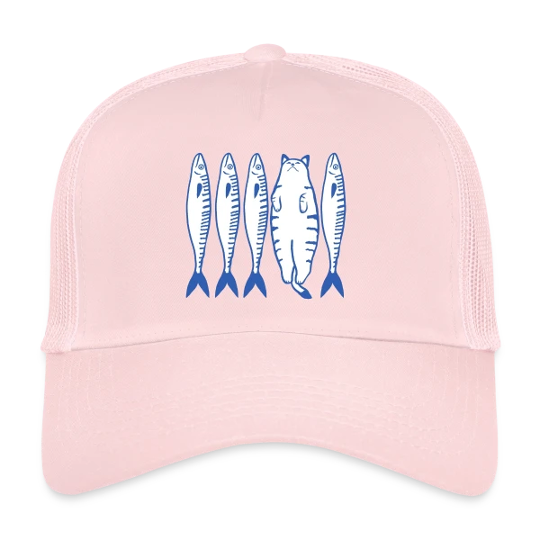Chat Blanc et Compagnie sur Casquette trucker