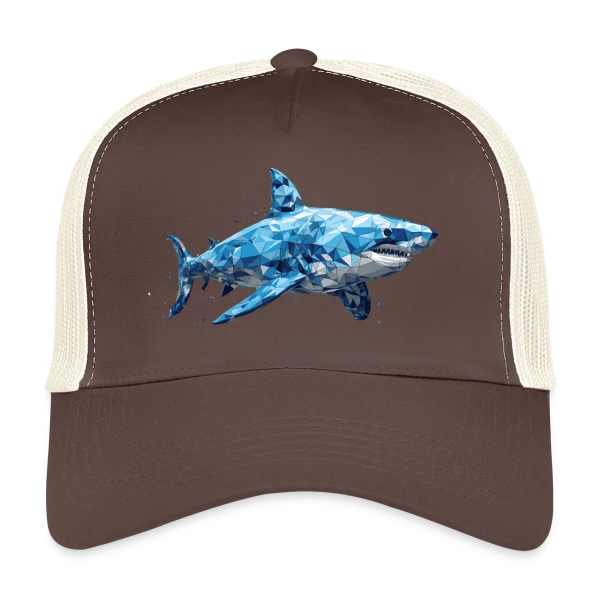 Grand Requin Blanc sur Casquette trucker