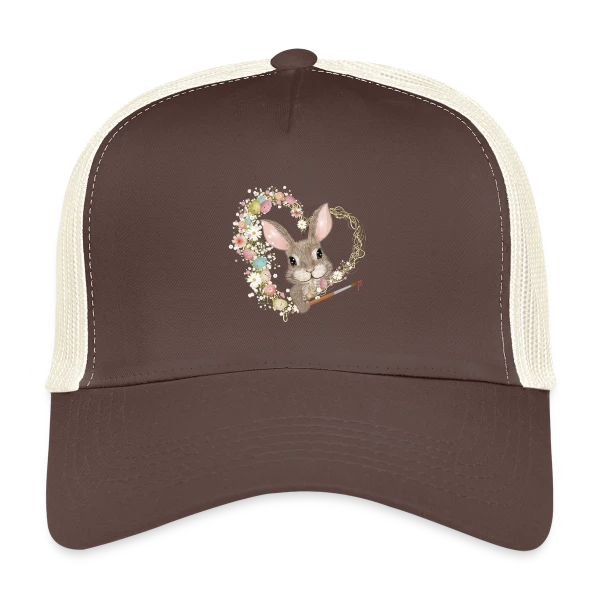 Lapin de Pâques Artiste : Cœur d'Œufs Pastel sur Casquette trucker