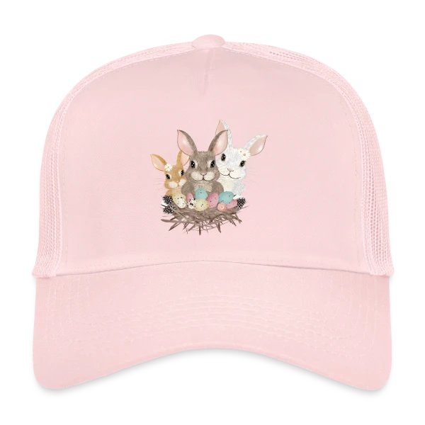 Famille de Lapins de Pâques Pastel Adorables sur Casquette trucker