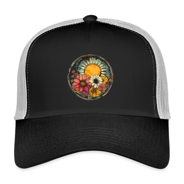 Soleil Floral Bohème sur Casquette trucker