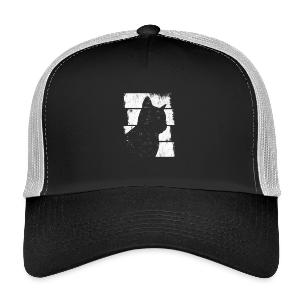 Silhouette Chat Minimaliste sur Casquette trucker