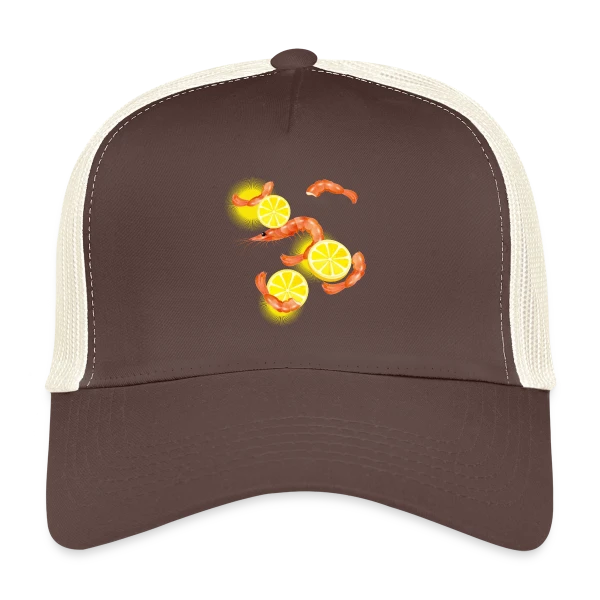 Crevettes et Citron Frais sur Casquette trucker