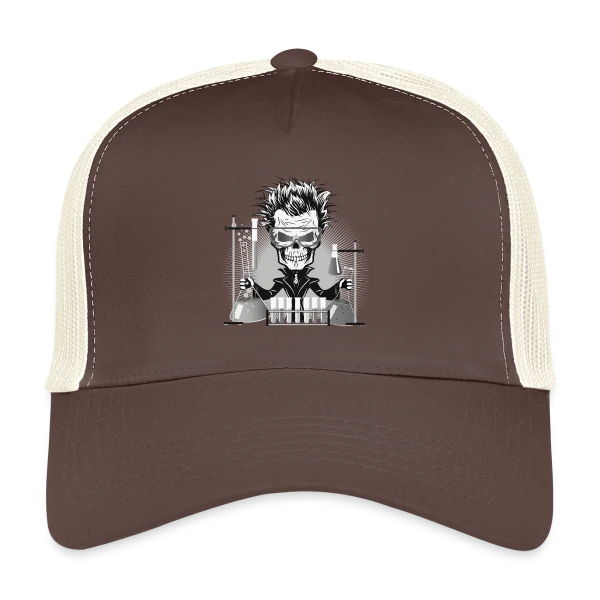 Crâne Scientifique Déjanté au Labo sur Casquette trucker