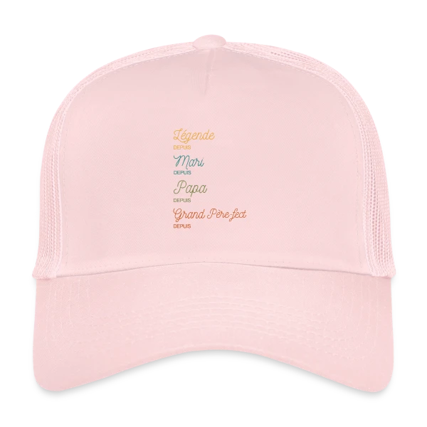 Grand Père-fect : Légende Personnalisée (Papa, Mari) sur Casquette trucker