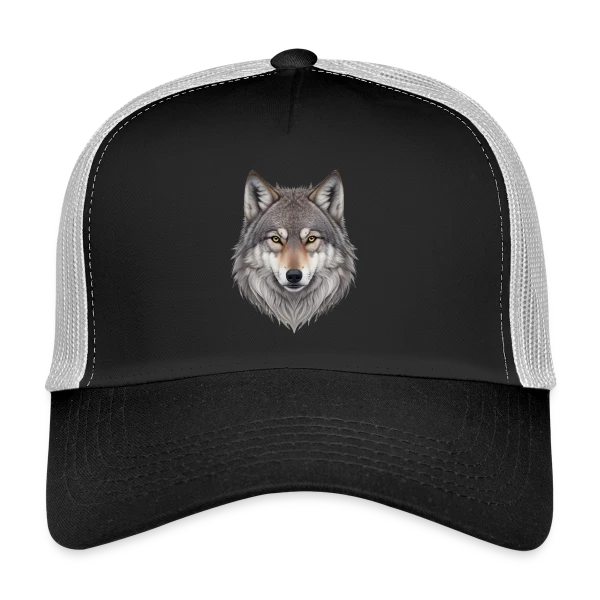 Tête de Loup Majestueuse sur Casquette trucker