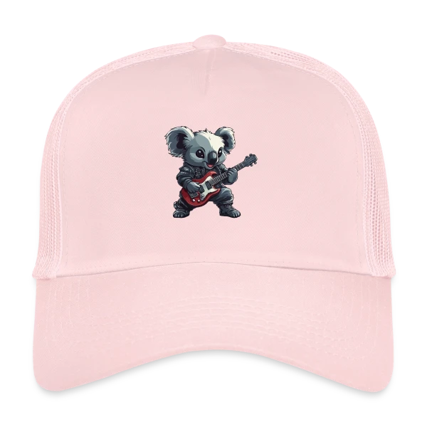 Koala Rocker Guitariste Heavy Metal sur Casquette trucker