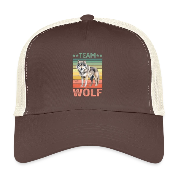 Équipe Loup Rétro sur Casquette trucker