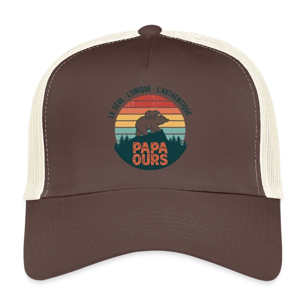 Papa Ours Protecteur sur Casquette trucker