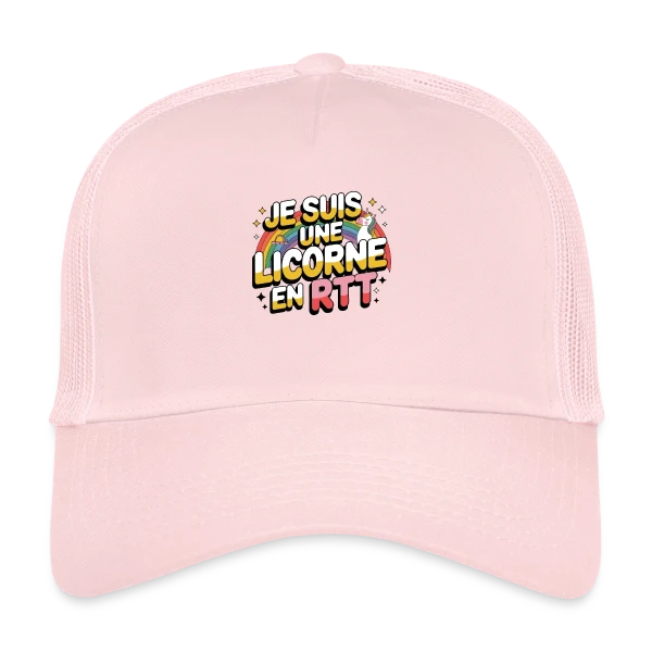 Licorne en RTT Arc-en-ciel sur Casquette trucker