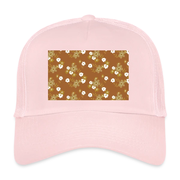 Fleurs Rétro Années 70 sur Casquette trucker