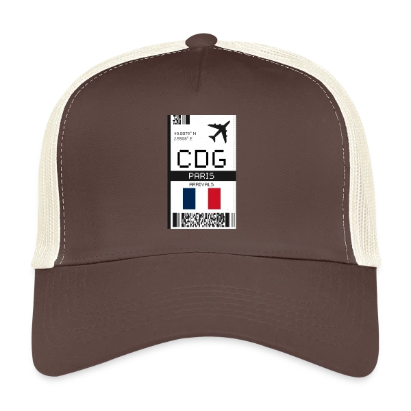 Billet d'Avion Paris CDG sur Casquette trucker