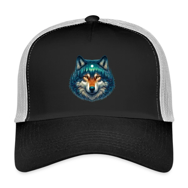 Loup Forêt Étoilée sur Casquette trucker