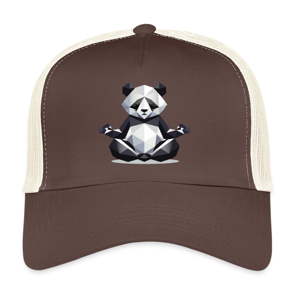 Panda Zen Géométrique : Harmonie Minimaliste sur Casquette trucker