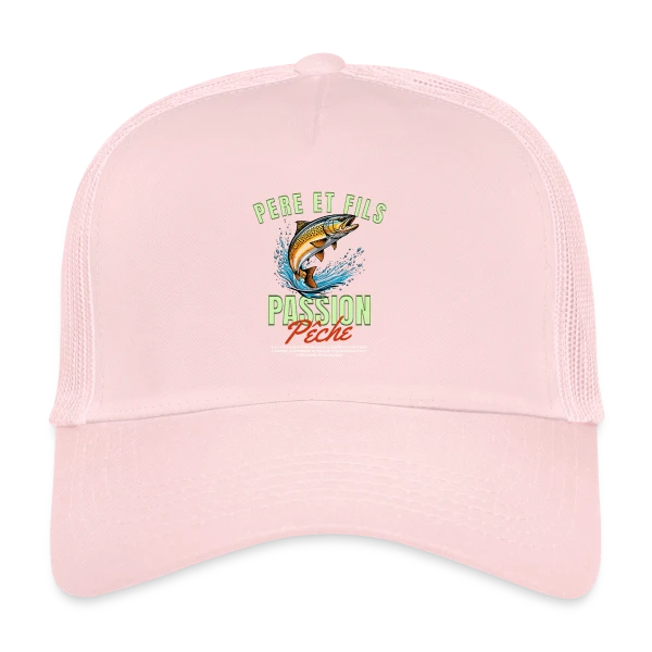 Pêche Père Fils : Complicité en Nature sur Casquette trucker