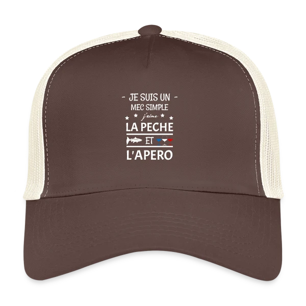 Je Suis Un Mec Simple : Pêche et Apéro sur Casquette trucker