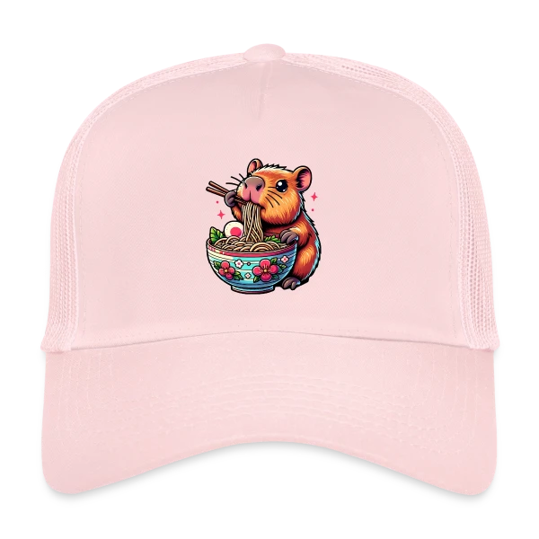 Capybara Mignon Ramen sur Casquette trucker