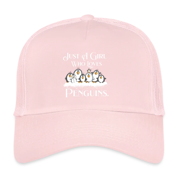 Juste une fille qui adore les pingouins - T-shirt humour sur Casquette trucker