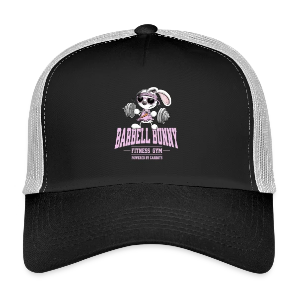 Lapin Fitness Musculation - 'Powered by Carrots' sur Casquette trucker