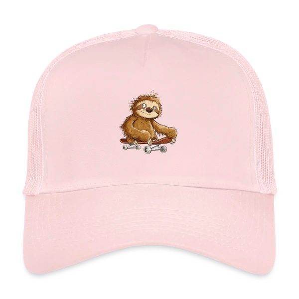 Paresseux Skateboarder Cartoon - Relax et Style sur Casquette trucker