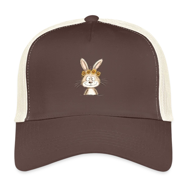 Lapin Rigolo Couronne Fleurs sur Casquette trucker