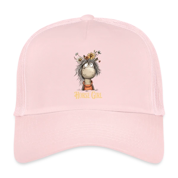 Cheval Rigolo Fleurs Sauvages sur Casquette trucker