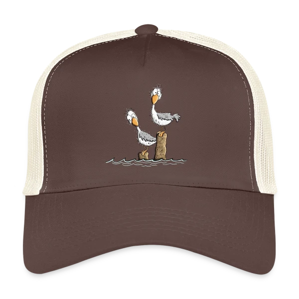 Mouettes drôles et mer du Nord sur Casquette trucker