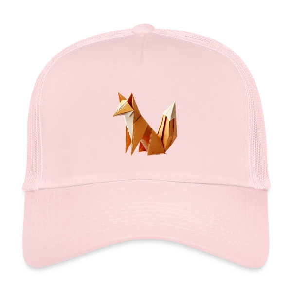 Renard Origami Géométrique sur Casquette trucker