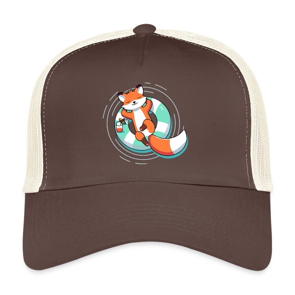 Renard Chill' en Bouée Tropicale sur Casquette trucker