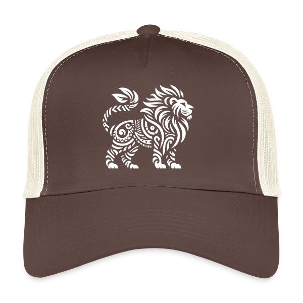 Lion Tribal : Force et Élégance Sauvage sur Casquette trucker