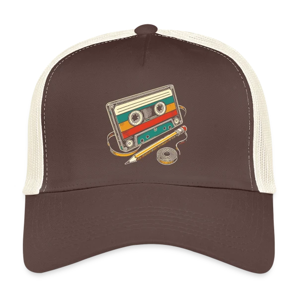 Cassette Rétro Crayon sur Casquette trucker