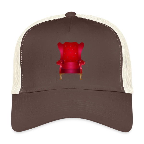 Fauteuil Vintage Rouge: Élégance Chaleureuse sur Casquette trucker