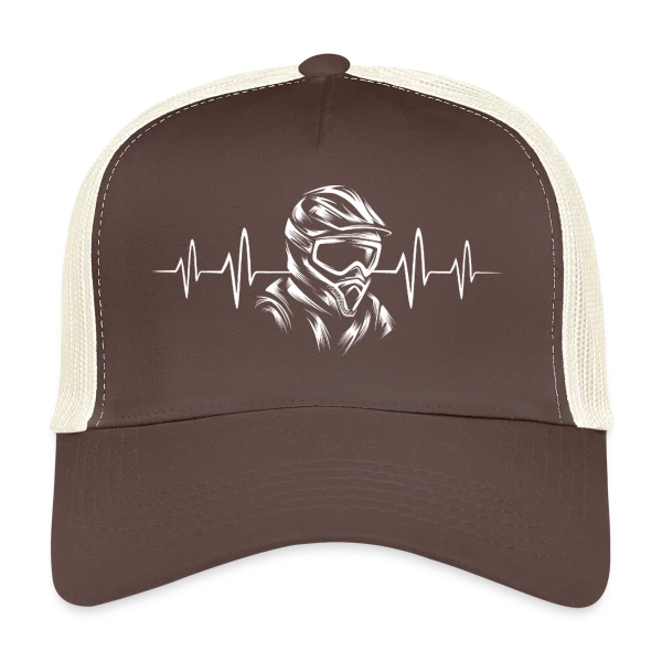 Casque Motocross & Battement de Cœur – Symbole Moto X sur Casquette trucker