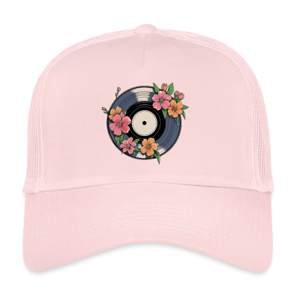 Vinyle Fleuri Rétro Artistique sur Casquette trucker